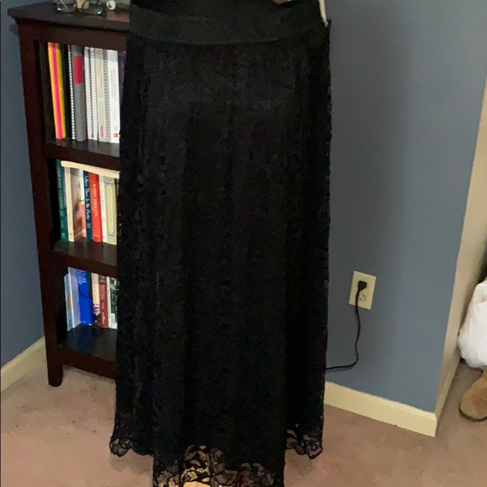 Lularoe Lucy black lace maxi skirt NWT size XL